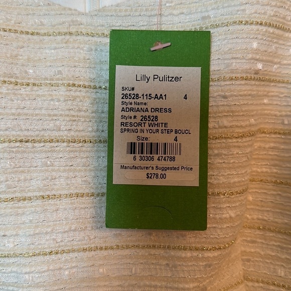 Lilly Pulitzer White and Gold Striped Dress - Picture 7 of 13